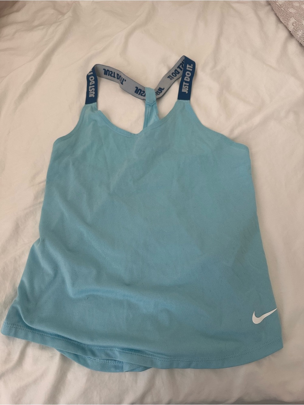 Nike Aqua Athletic Tank with Branded Straps